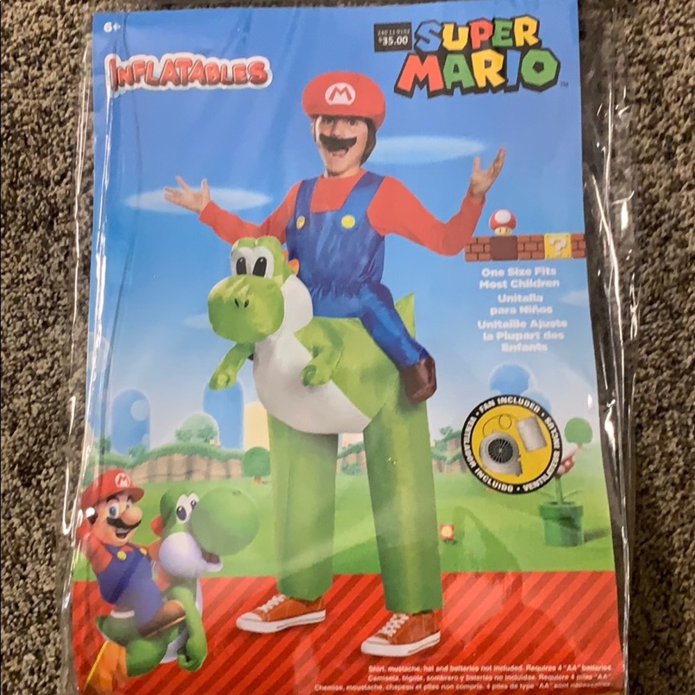 Mario Riding Yoshi Inflatable Halloween Costume